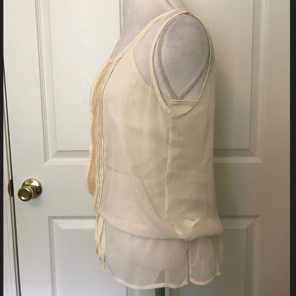 Apt.9 Cream Top w/Sequins on Front - Picture 4 of 8